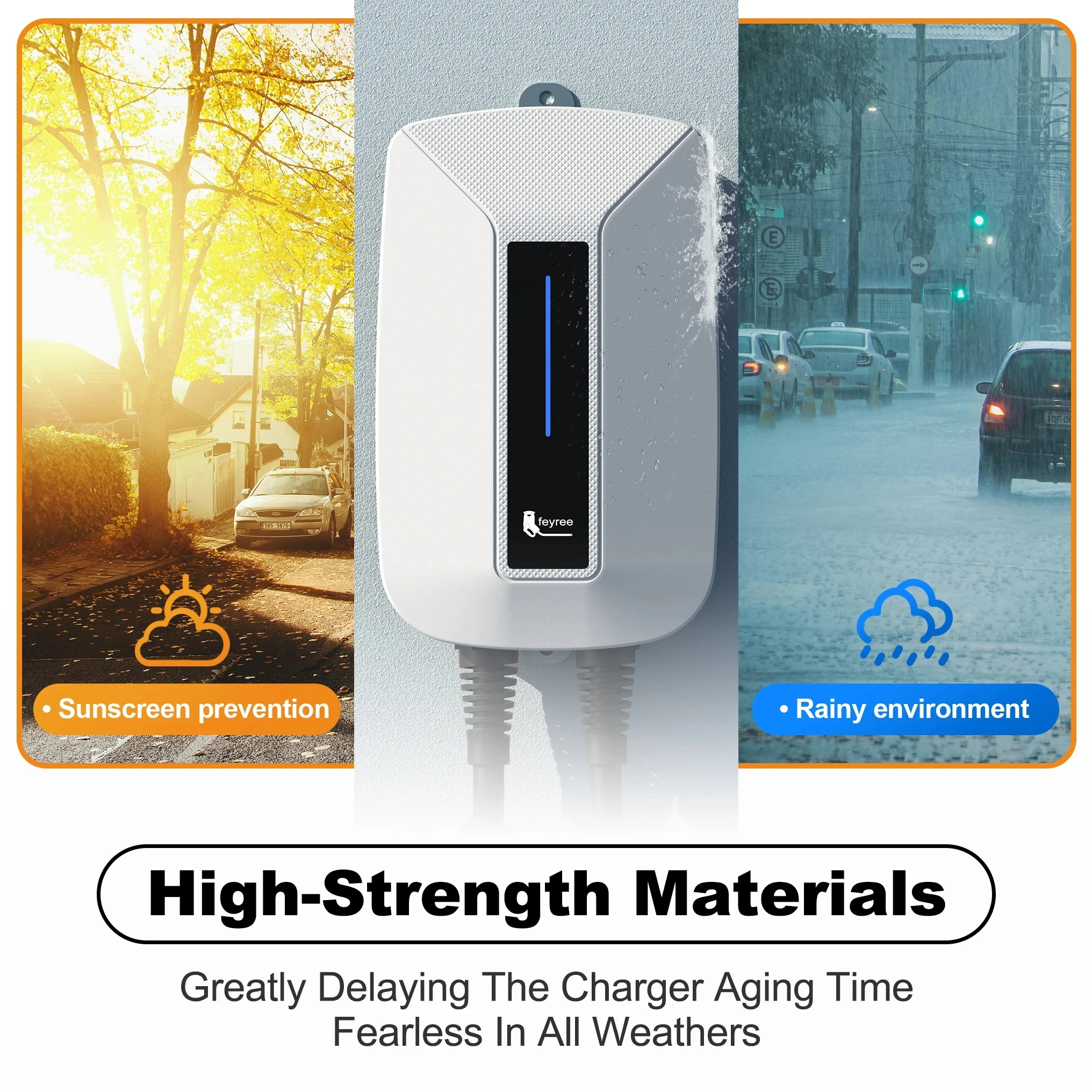 feyree EV 充電器 Type2 32A 7KW 1 相 IEC62196 コード充電器プラグ EVSE ウォールボックス充電ステーション電気自動車車の充電器