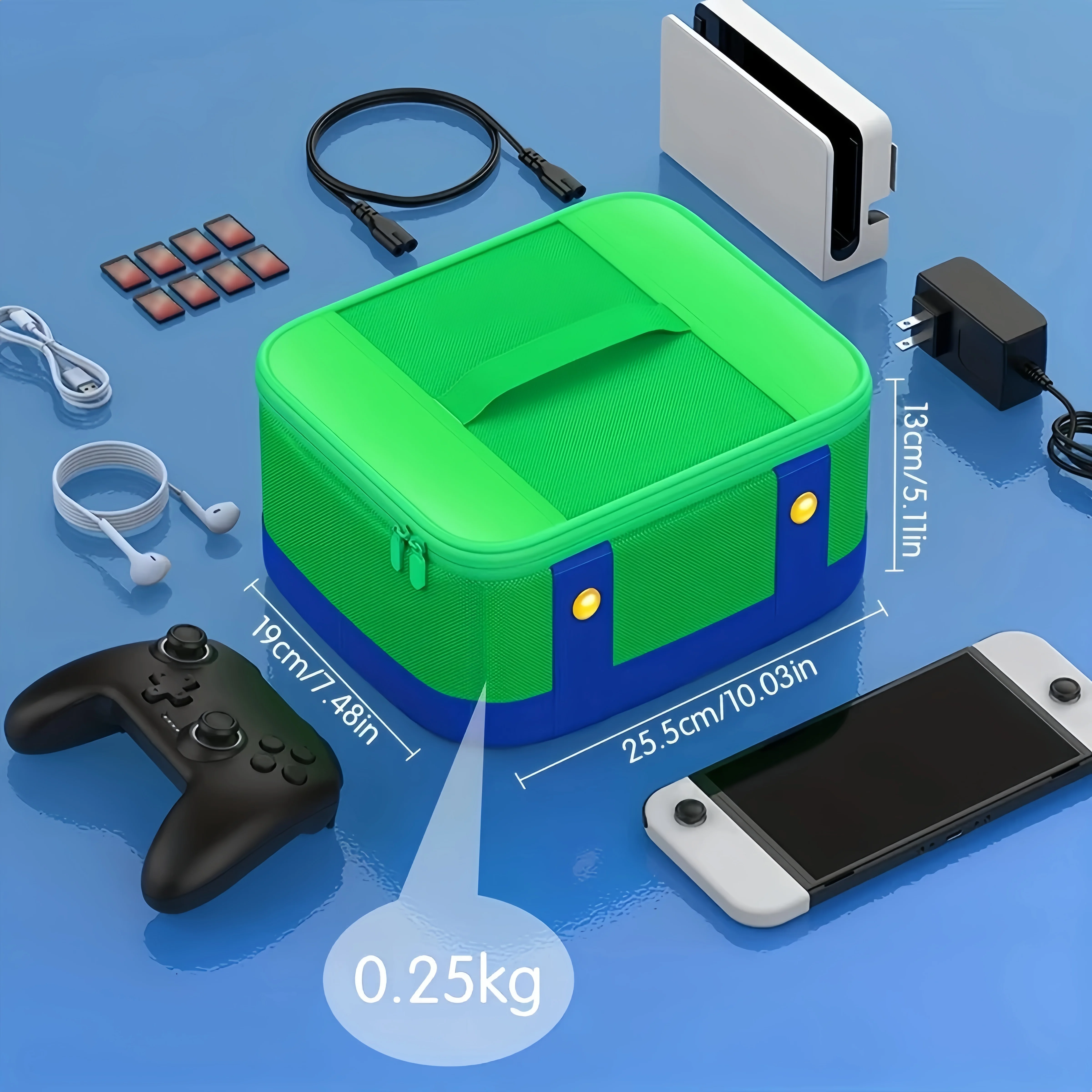 Nintendo Switch OLED-Schutzhülle + Pro Controller-Aufbewahrung |   Großer Reise-Organizer mit Zubehörfächern