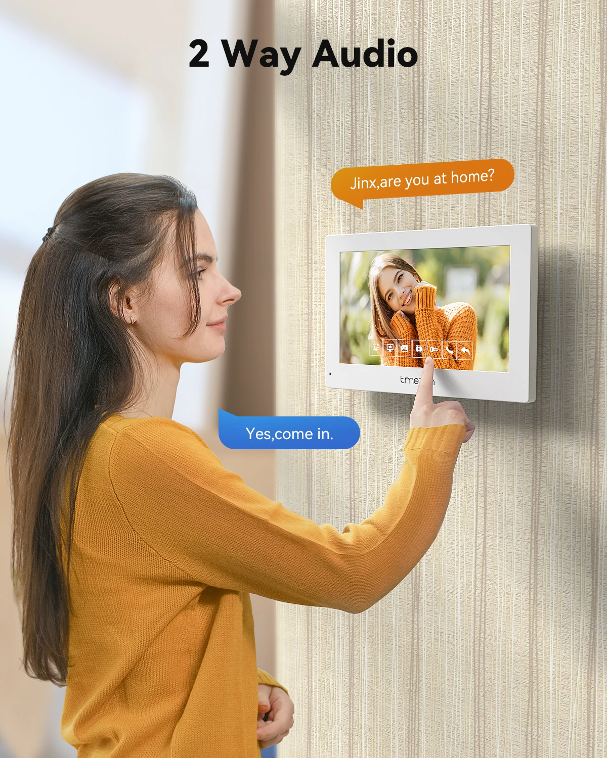 Tmezon 7 Polegada tuya app 1080p wifi sistema de intercomunicação de vídeo inteligente com campainha com fio app/senha/cartão furto touchscreen