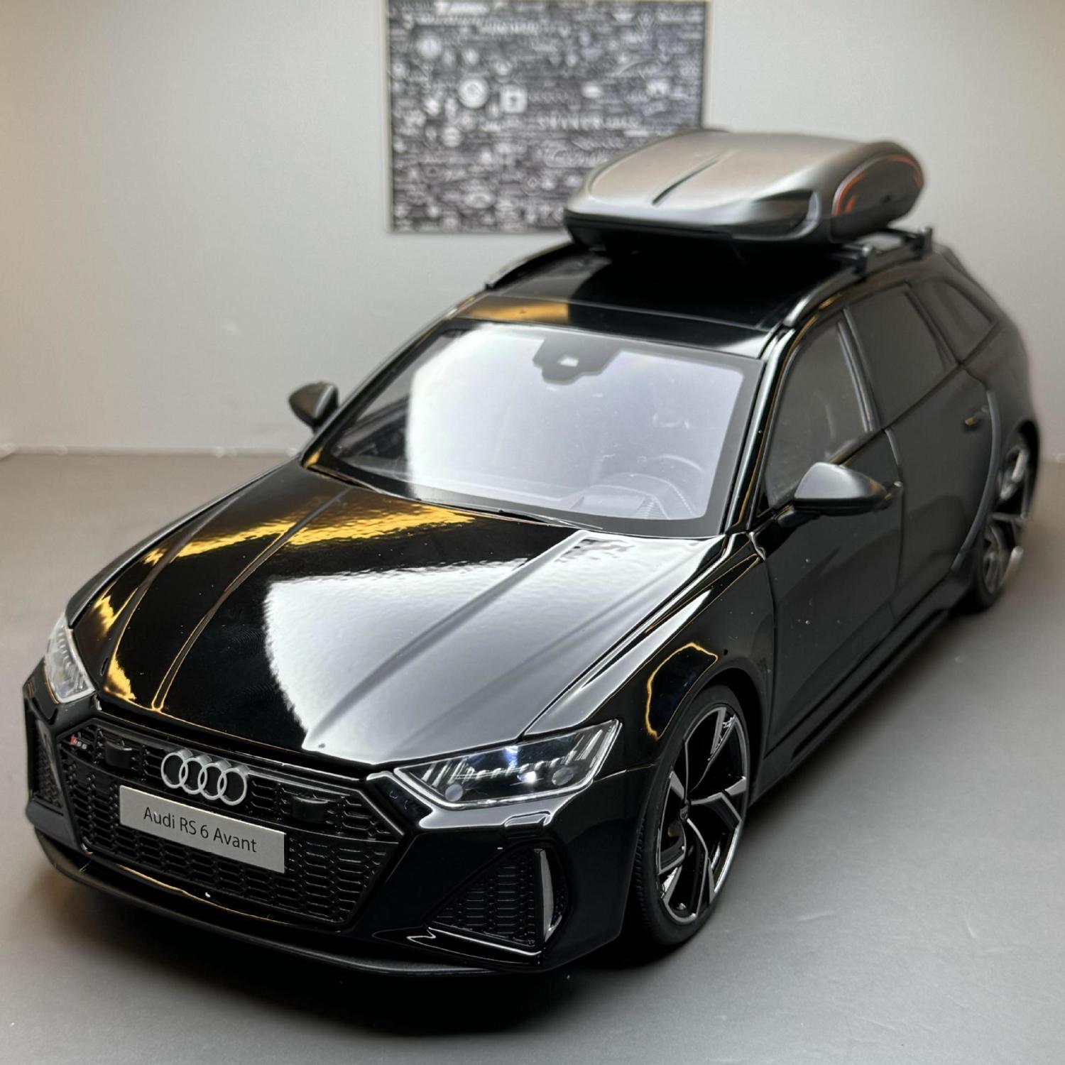 AUDI RS6 Avant-coche de juguete fundido a presión para niños, modelo de sonido y luz, coleccionables, regalo de cumpleaños, 1/18