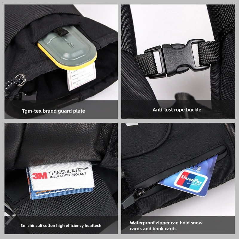 ski snowboardgloves  waterproof  professional  winter  men professional  alpine  snowboard gloves  with wrist protec with wrist