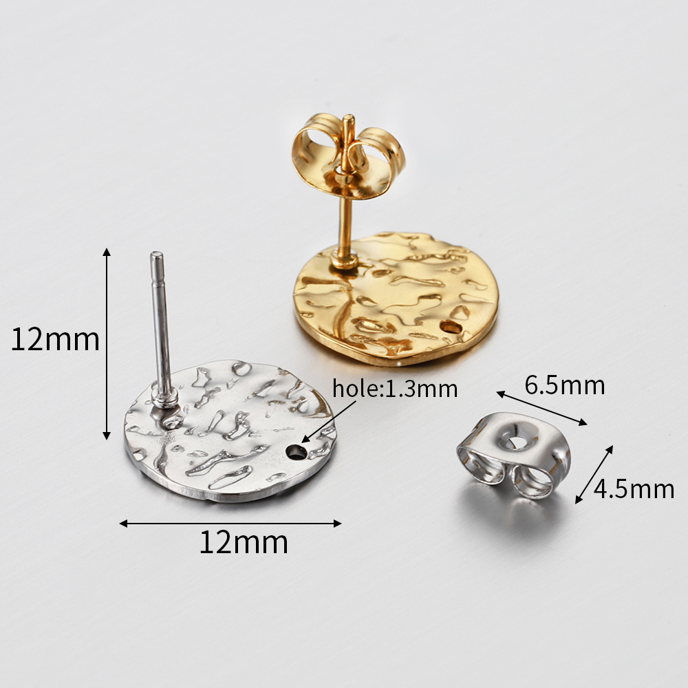 10 pçs de aço inoxidável gravação orelha studs brinco posts conjunto para brincos piercing jóias fazendo diy