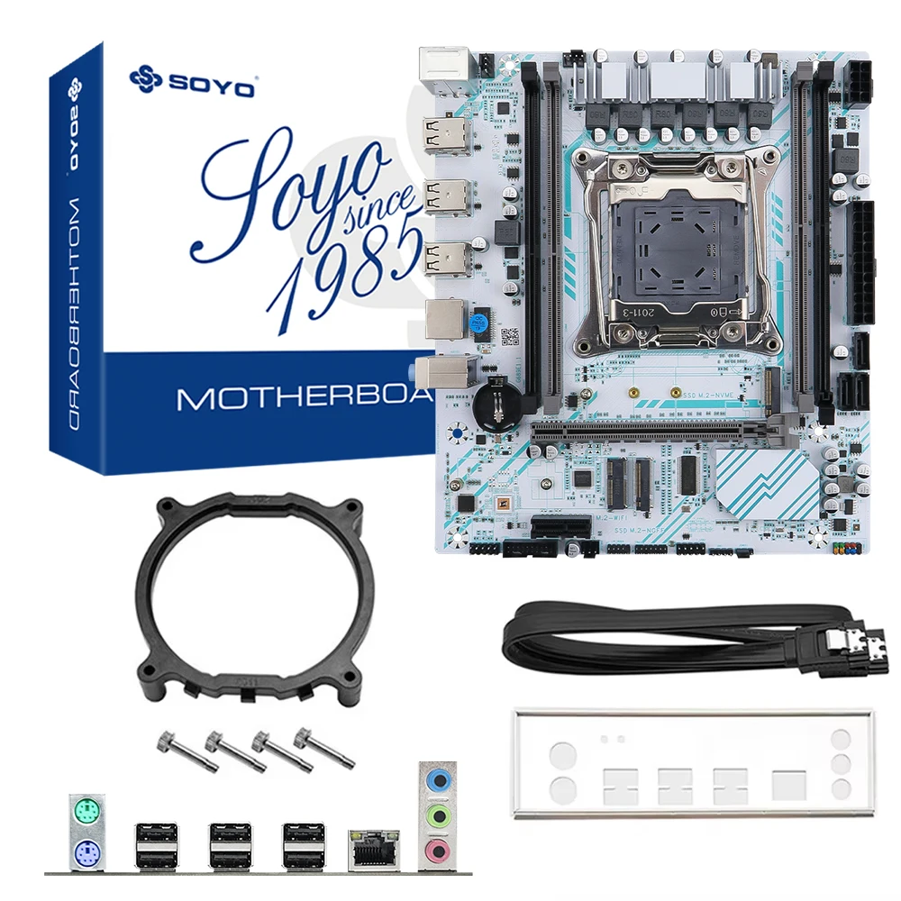 SOYO X99 placa base LGA 2011-3 Set Kit Xeon E5 2680 V4 CPU procesador 32G = 2*16G DDR4 REG ECC memoria RAM M.2 nombre para computadora