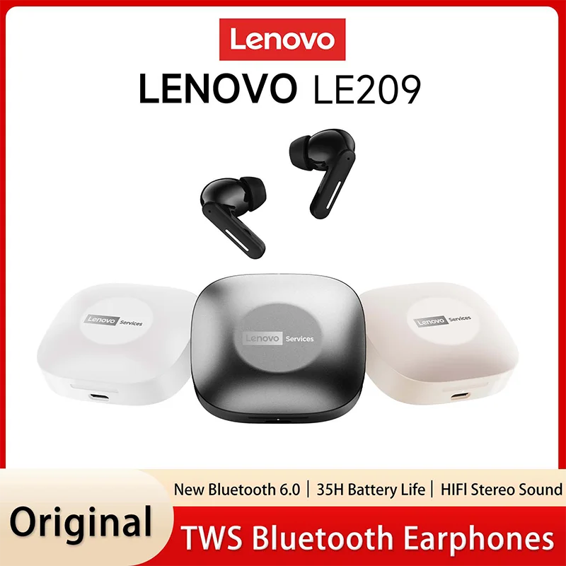 Original Lenovo LE209 Drahtlose Bluetooth 6.0 Kopfhörer Rauschunterdrückung Sport HiFi Kopfhörer Ultra Long Endurance Gaming Headset