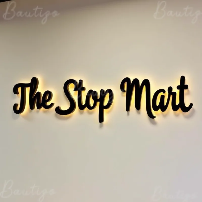 Custom LED Backlit 3D Metal Sign Letters For Storefront Business Waterproof Illuminated Light Up Advertising Signage Display