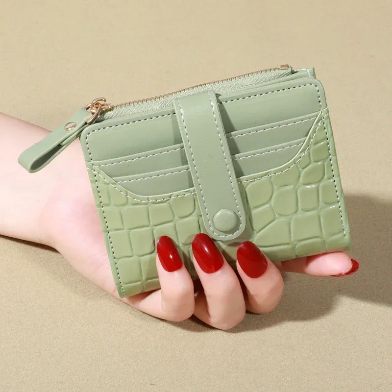 Elegant Women's Multi Card Wallet - Secure Double Zip Clutch | Casual PU Leather Purse with Style Storage Crocodile Card Bag