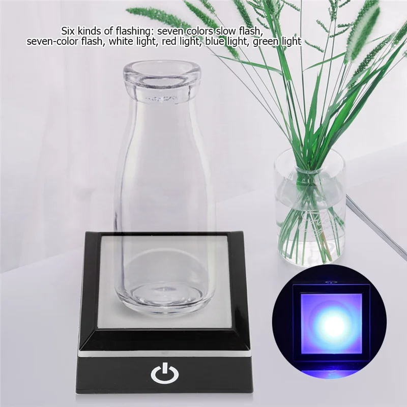 Présentoir Compatible en verre d'art en cristal, Base de lampe LED, boule de cristal tactile inductive