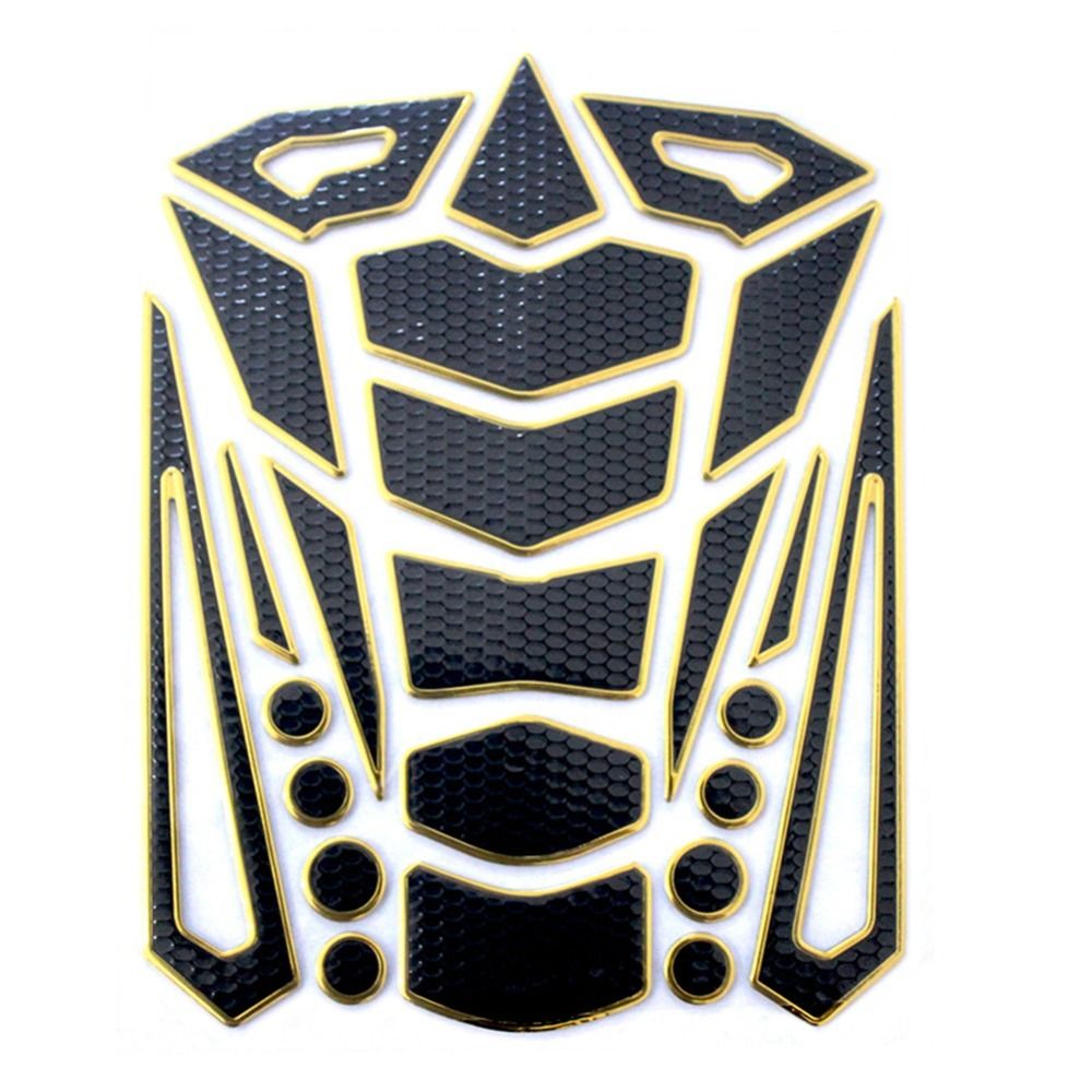 1Pc Motorcycle Fuel Tank Stickers 3D Fish Bone Decals Coloful Edge Scratch-proof Car Decoration Modification Accessories