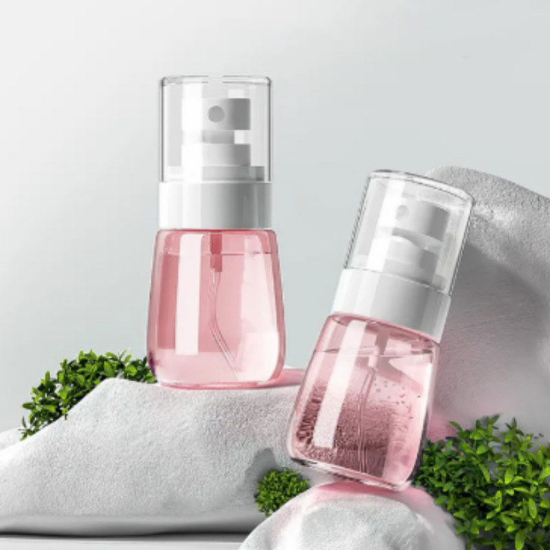 Paquete de 2 botellas de Spray recargables, atomizador de Alcohol de 1oz/30ml, Mini contenedores de líquidos de niebla fina para el cuidado de la piel, accesorios de viaje de maquillaje
