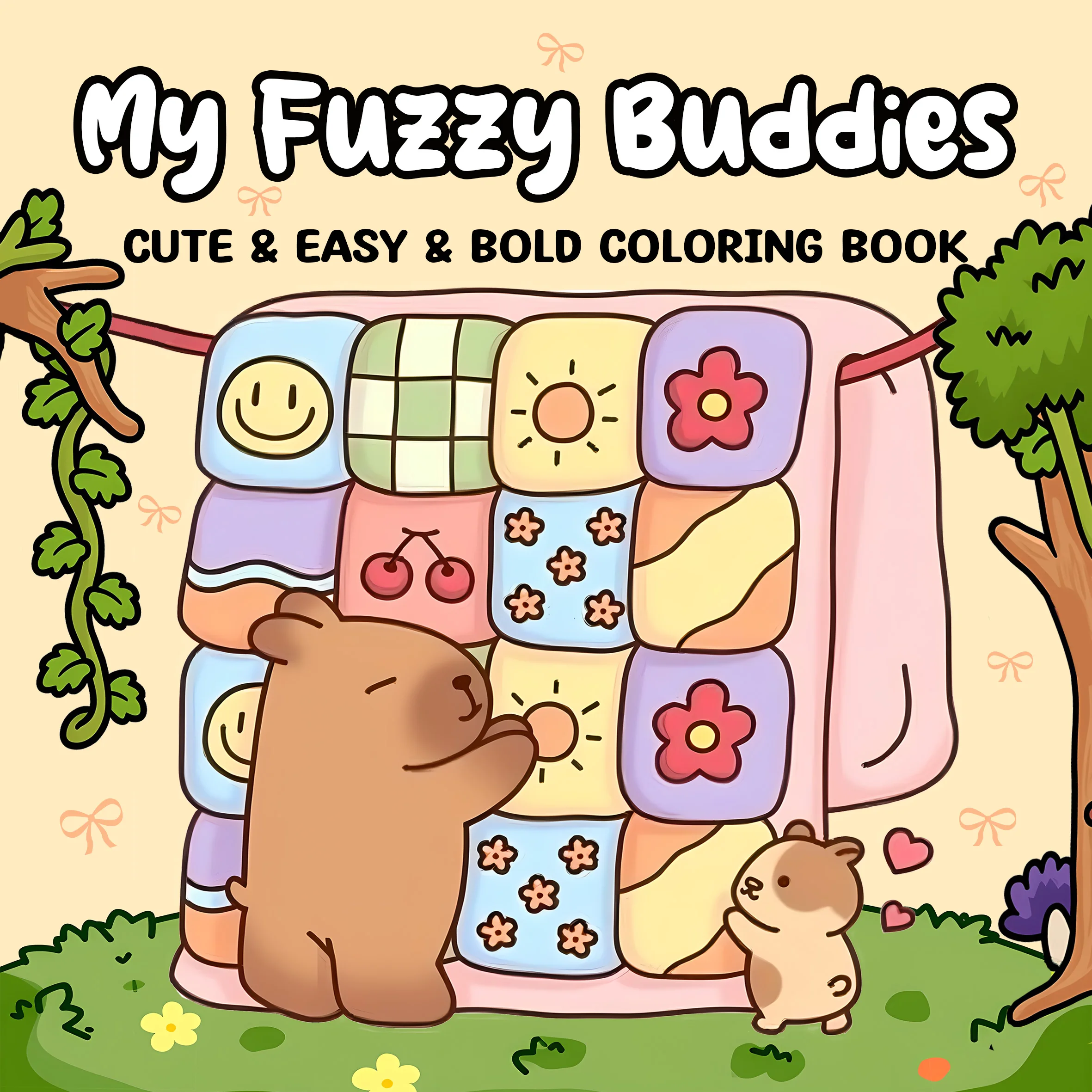 MY FUZZY BUDDIES: Coloring Book for Adults Featuring Cute Cozy Daily Activities for Relaxation (Cozy Spaces Coloring)