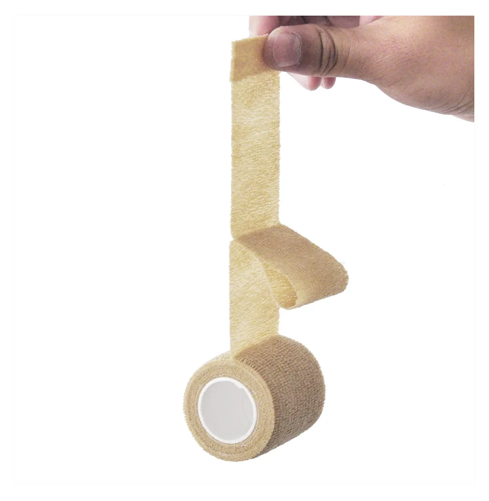 1 rollo de vendaje de movimiento de gasa de 2,5/5/10cm x 4,8 m, vendajes elásticos transpirables autoadhesivos para fijación deportiva, dedo, muñeca y pierna