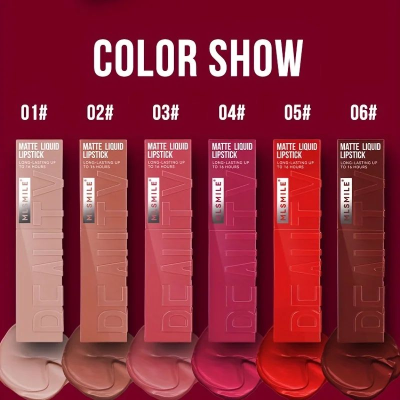 6 เฉดสี High Shiny Lip Gloss ลิปสติก Vivid High Pigment ลิปสติก, Long Lasting Moisturizing Non-Sticky Finish Water Lip Tint