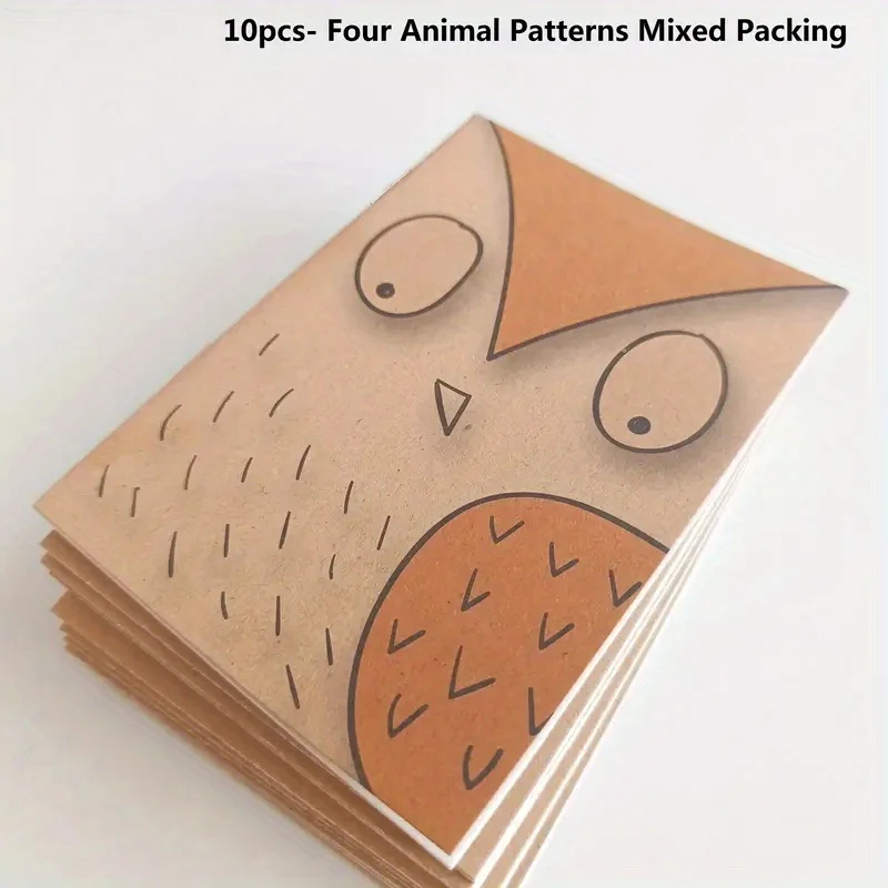 10pcs ขนาดเล็กน่ารักกระดาษคราฟท์กระเป๋าโน้ตบุ๊ค,64K 16-แผ่น BLANK MINI Journal Memo Notepad สําหรับนักเรียน Traveler อุปกรณ์โรงเรียน