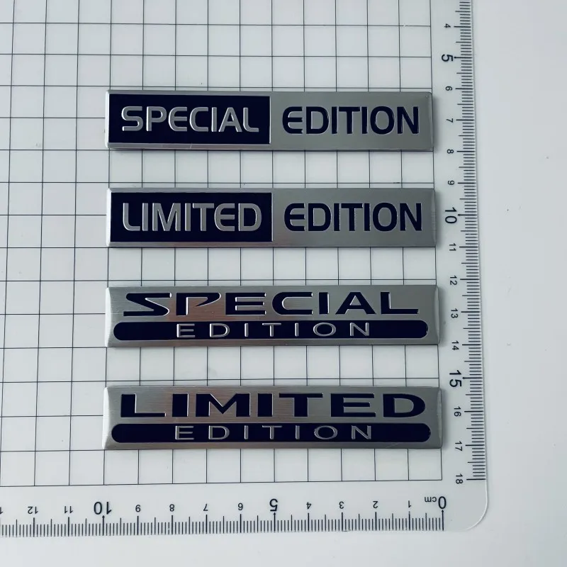 Emblemat 3D Metal Aluminium Srebrny Czarny Logo EDYCJA LIMITOWANA Odznaka na Błotnik Samochodowy Naklejka na Klapę Bagażnika EDYCJA LIMITOWANA Akcesoria Stikcer