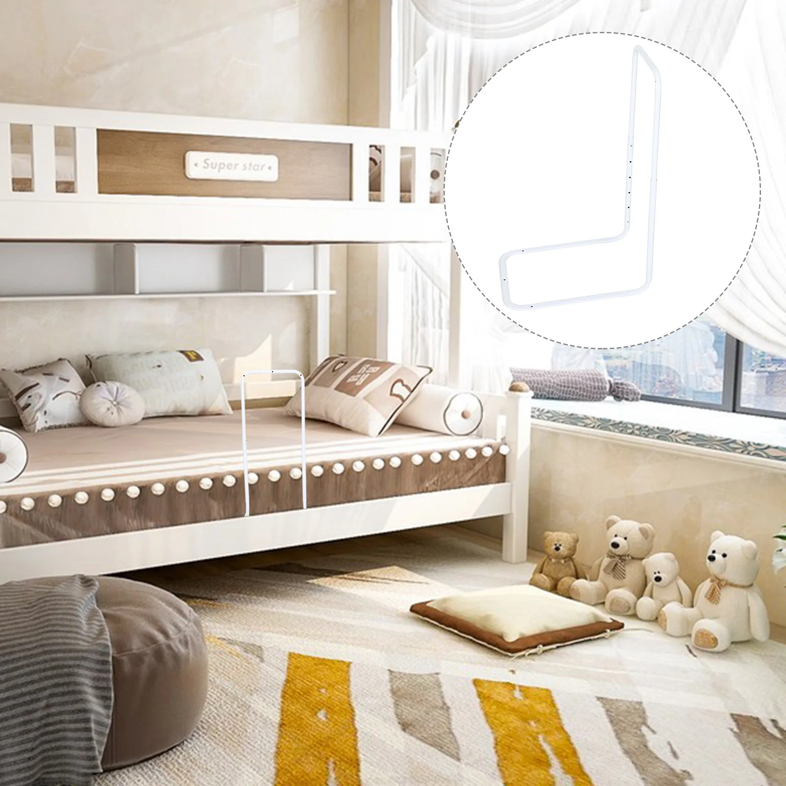 Adjustable Bed Rail Height Extendable Safety Guard Removable Grab Handle For Elderly Baby Fall Prevention Compatible With Twin