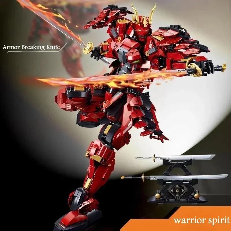 Xinban-flame Warrior mechaビルディングブロック,モデルレンガ,mechの置物,オフィスの装飾ディスプレイ,子供のおもちゃ,DIY,923個