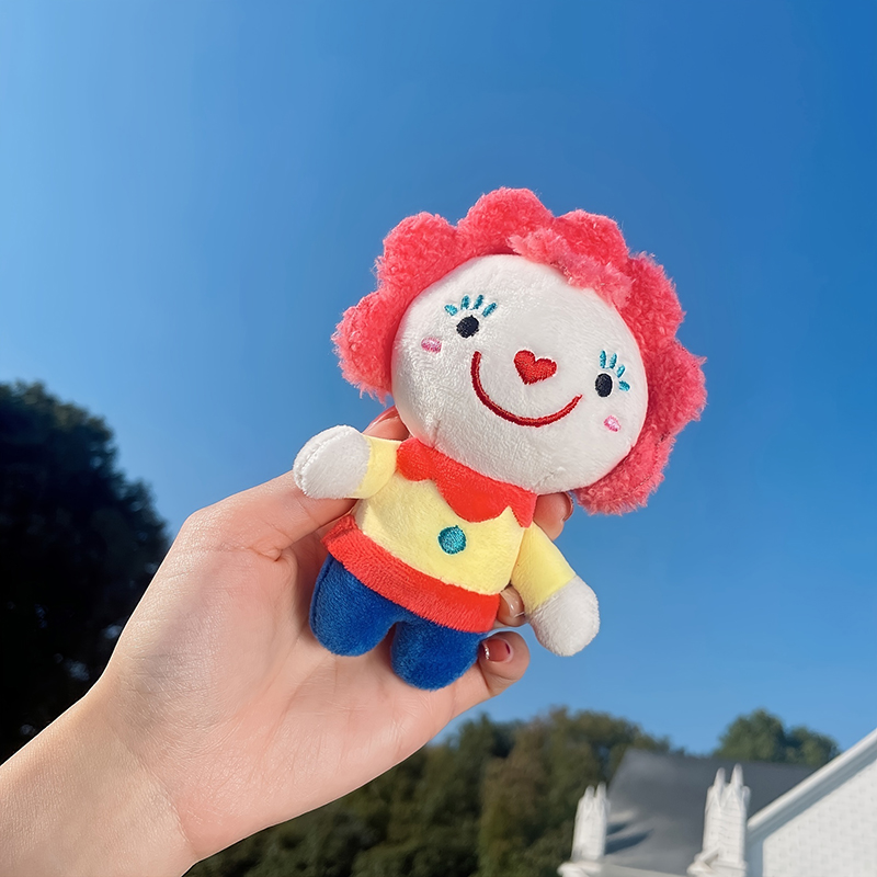 Original cartoon personality clown creative Circus plush keychain backpack pendant hanging ornaments
