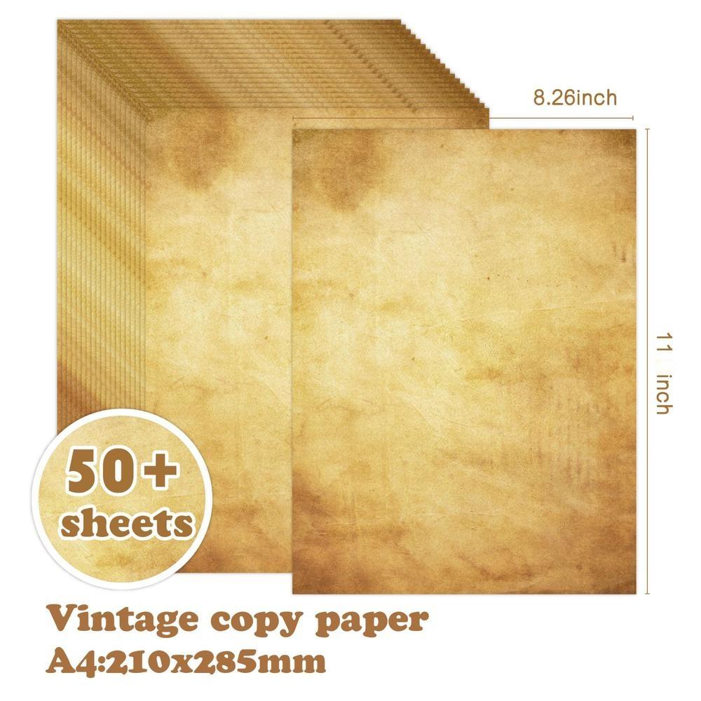 50 Vellen Vintage A4 Papier Dubbelzijdig Letterpapier Ideaal Voor Vintage Uitnodigingen En Letters Diy Handboek Decoratie