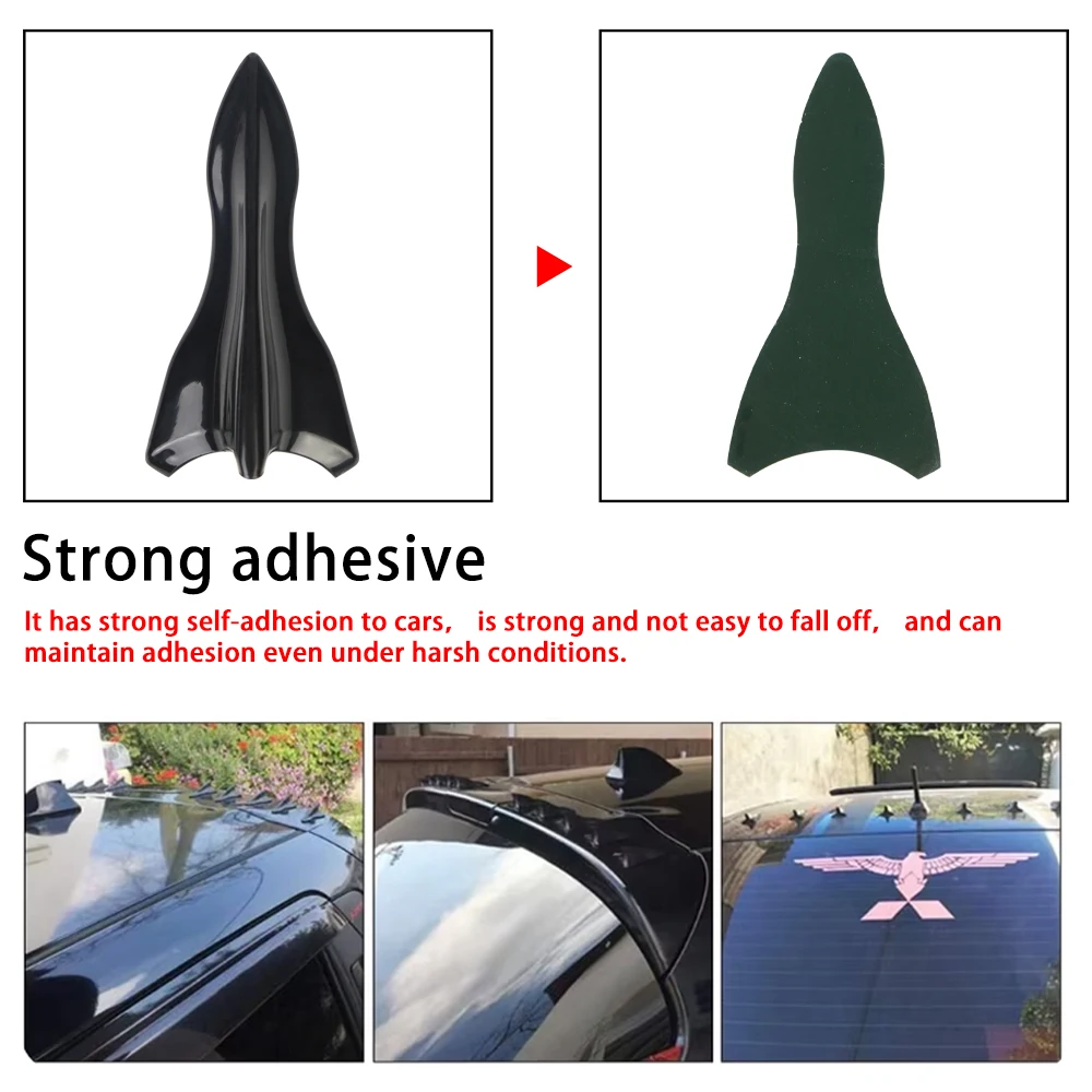 10Pcs Universal PU Hinten Dach Shark Flossen Spoiler Flügel Kit Auto Dach Spoiler Stoßstange Spoiler Shark Fin Diffusor Vortex generator