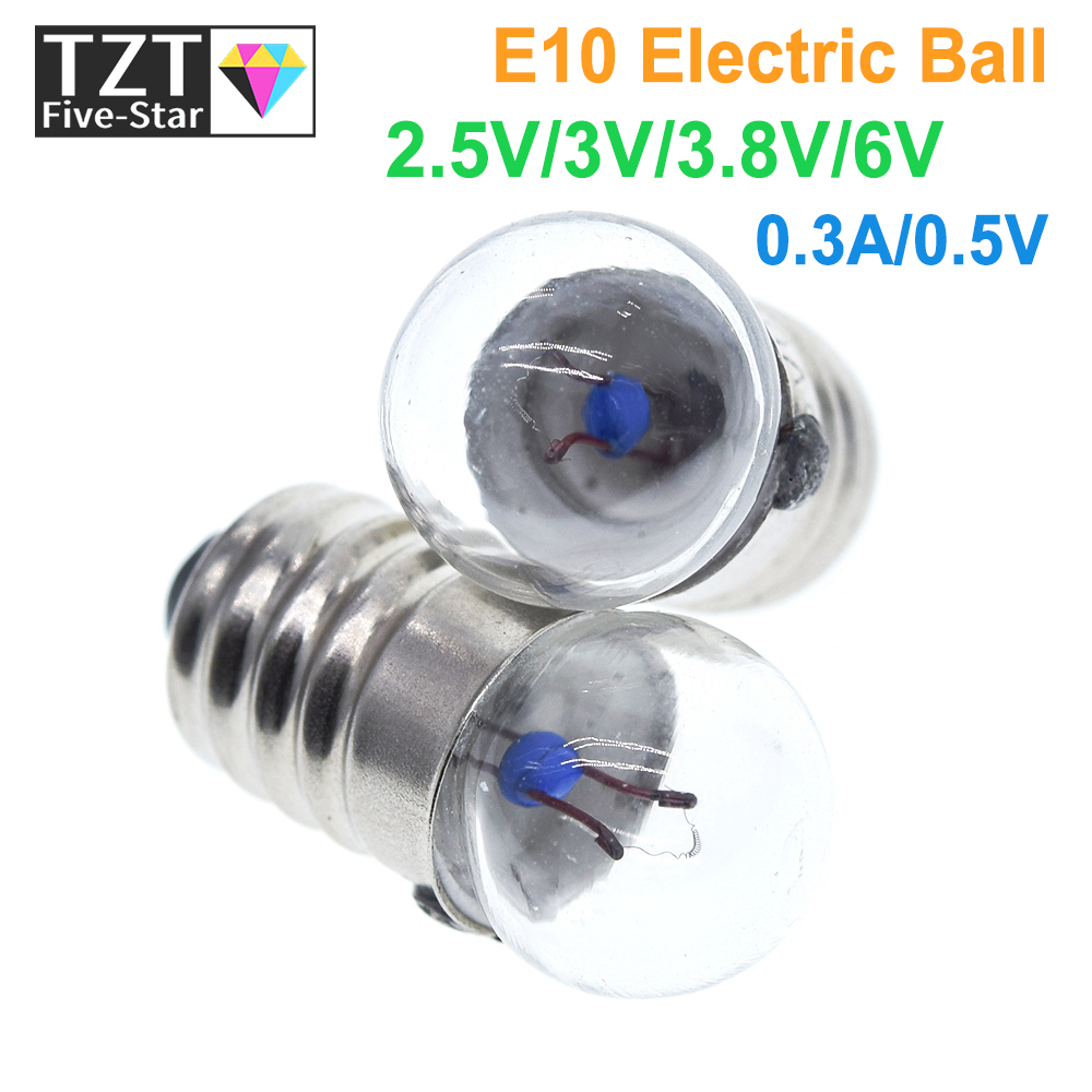 Student Electrical Experimental Physics Class Used TZT 0.3A 1.5V 2.5V 3.8V 6V Small Incandescent Bulbs