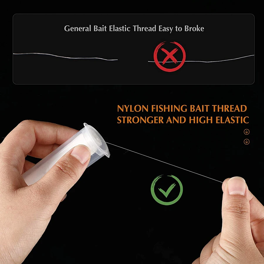Hilo elástico para cebo, 2 uds., 0,2mm de longitud, 656 pies por carrete, hilo de pescar Invisible elástico, hilo de pesca transparente