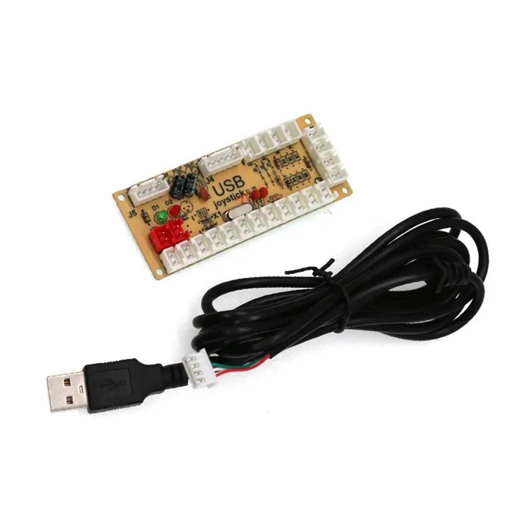 ผู้เล่นหนึ่ง Zero Delay USB Board Encoder พร้อมสาย PC Raspberry Pi เกมอาเขต SANWA จอยสติ๊กปุ่ม Controller DIY