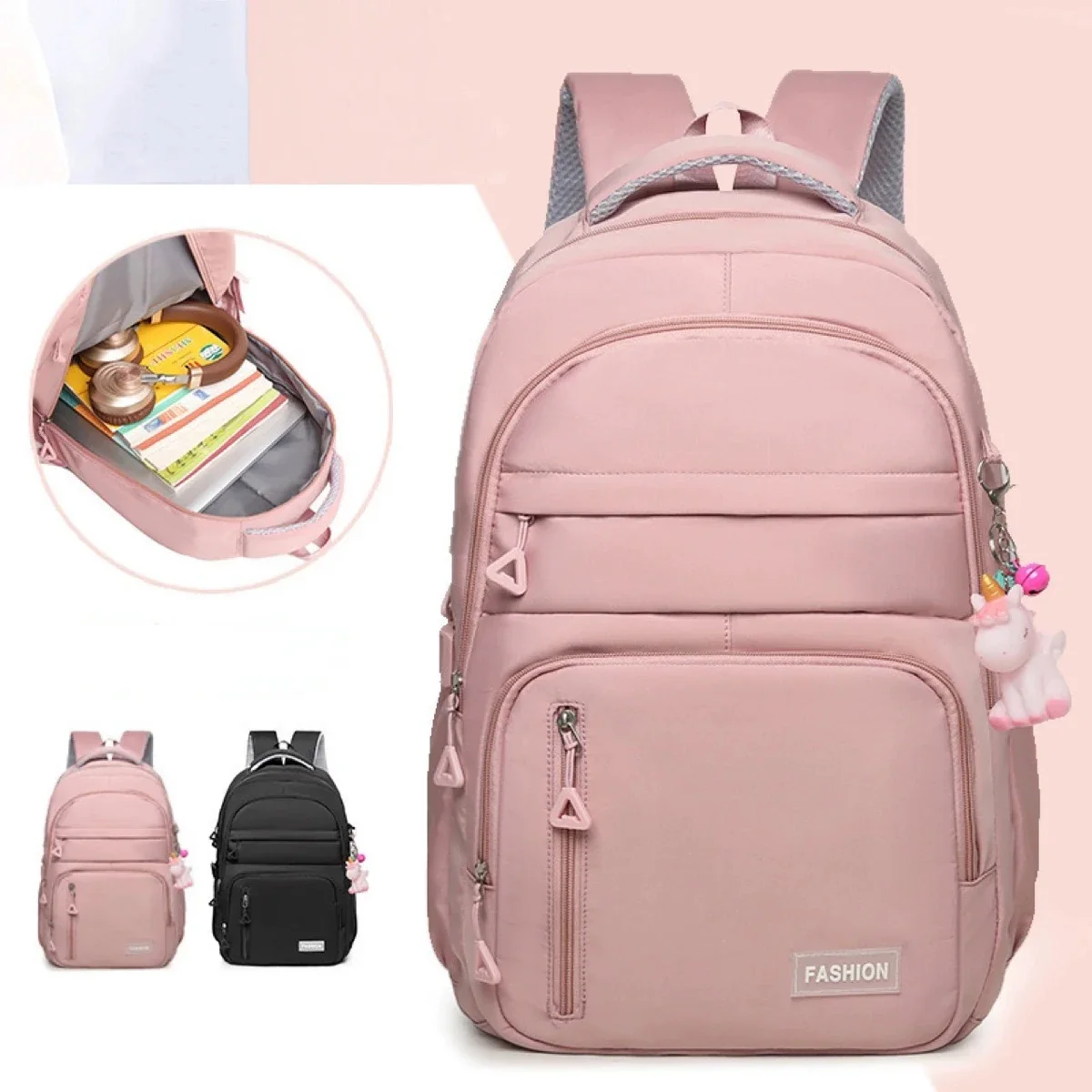 Mochila para estudiantes universitarios de gran capacidad, bolsa ligera para la columna vertebral, mochila de viaje para deportes al aire libre, con bolsillo para computadora en el interior