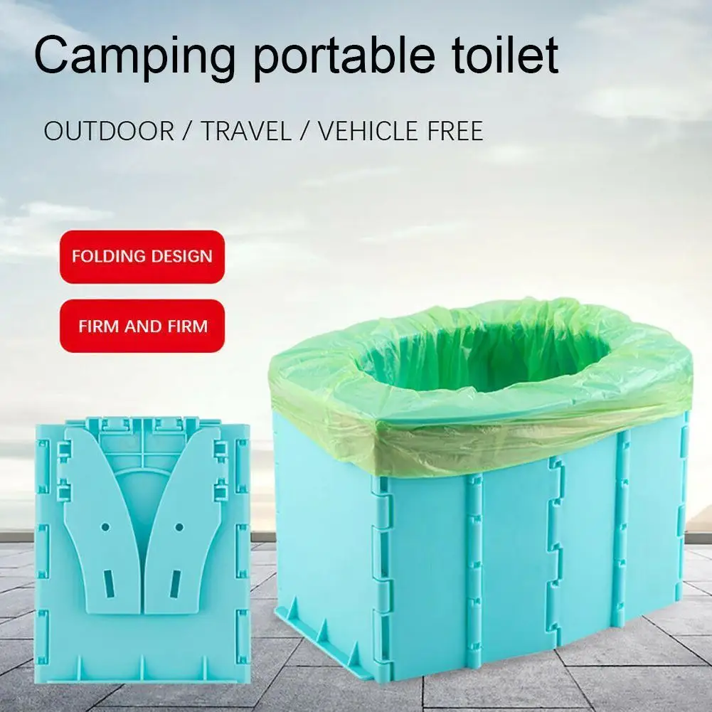 Inodoro portátil de emergencia para coche, cubo plegable para acampar, asiento para el hogar, orinal al aire libre, reutilizable, lavable, Picnic, viaje, cubo para vómito