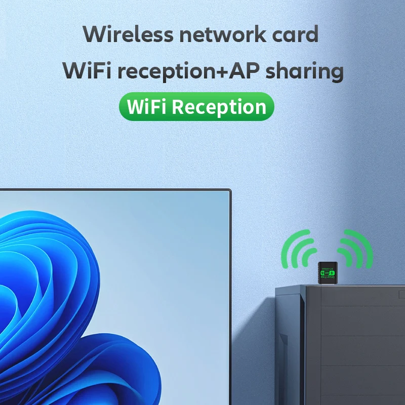 2IN1Mini USB AX900Mbps WiFi6 BT5.4 Network Card 2.4G&5GHz Dongle Wireless Receiver Adapter Driver Free For PC Laptop Win10/11