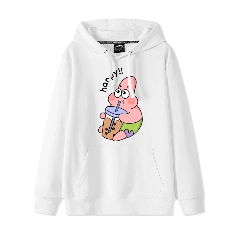 Sudaderas con capucha de otoño e invierno para mujer, Sudadera con capucha de Anime, ropa para parejas del mismo estilo, suéter para amantes de Bob Esponja con estampado de dibujos animados, abrigo con capucha holgado