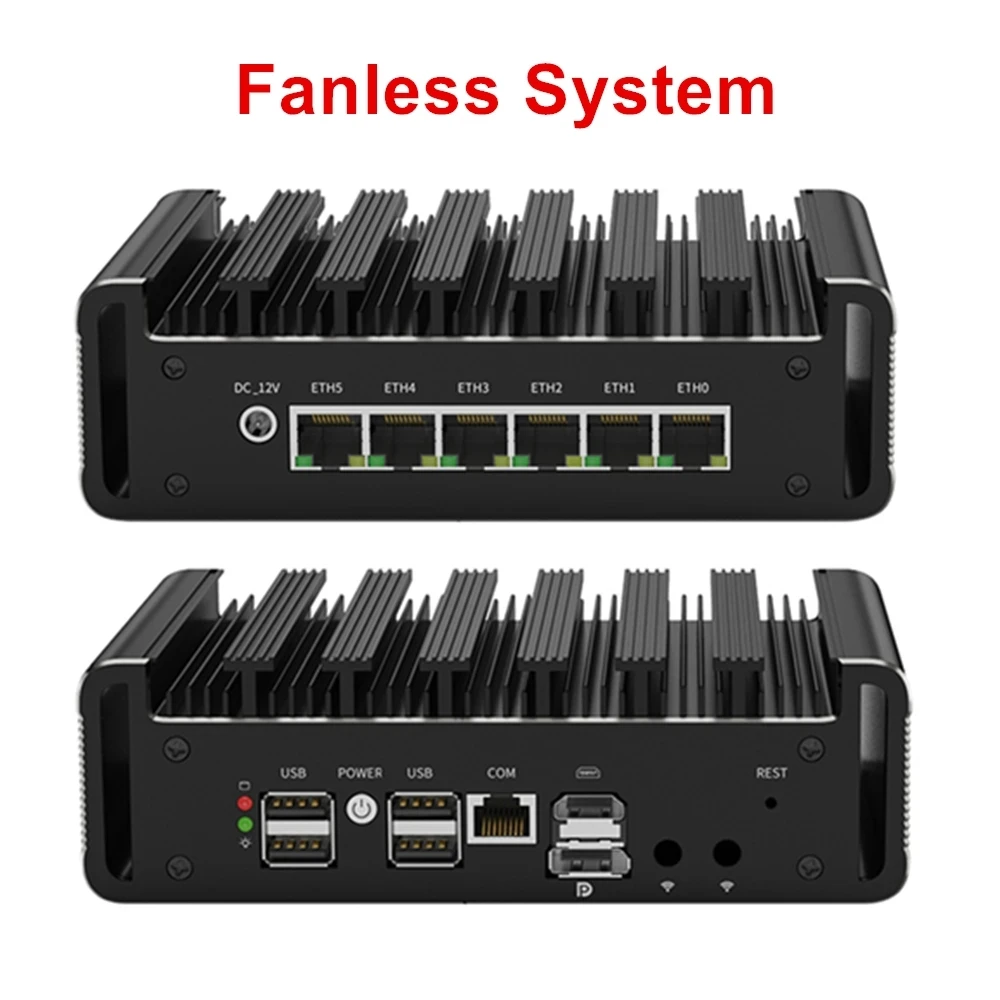 Intel N150 N100 Firewall Appliance 6x2.5G i226-V Мини-ПК DDR5 2xNVMe Промышленный компьютер pfSense Домашний сервер OPNsense Proxmox