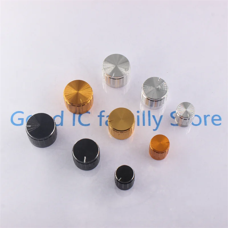 2 ชิ้นอลูมิเนียม potentiometer ลูกบิด 6 มิลลิเมตรด้านใน, O - รูปปุ่มปรับระดับเสียง, หมวก, สวิตช์เสียงลูกบิด