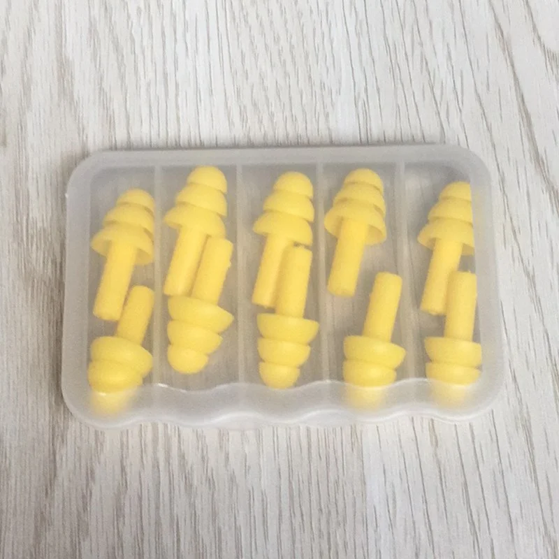 Tappi per le orecchie in silicone morbido per adulti e bambini Tappi per le orecchie da nuoto impermeabili Clip per le orecchie antirumore, Nuotatori Immersioni 5 paia per scatola