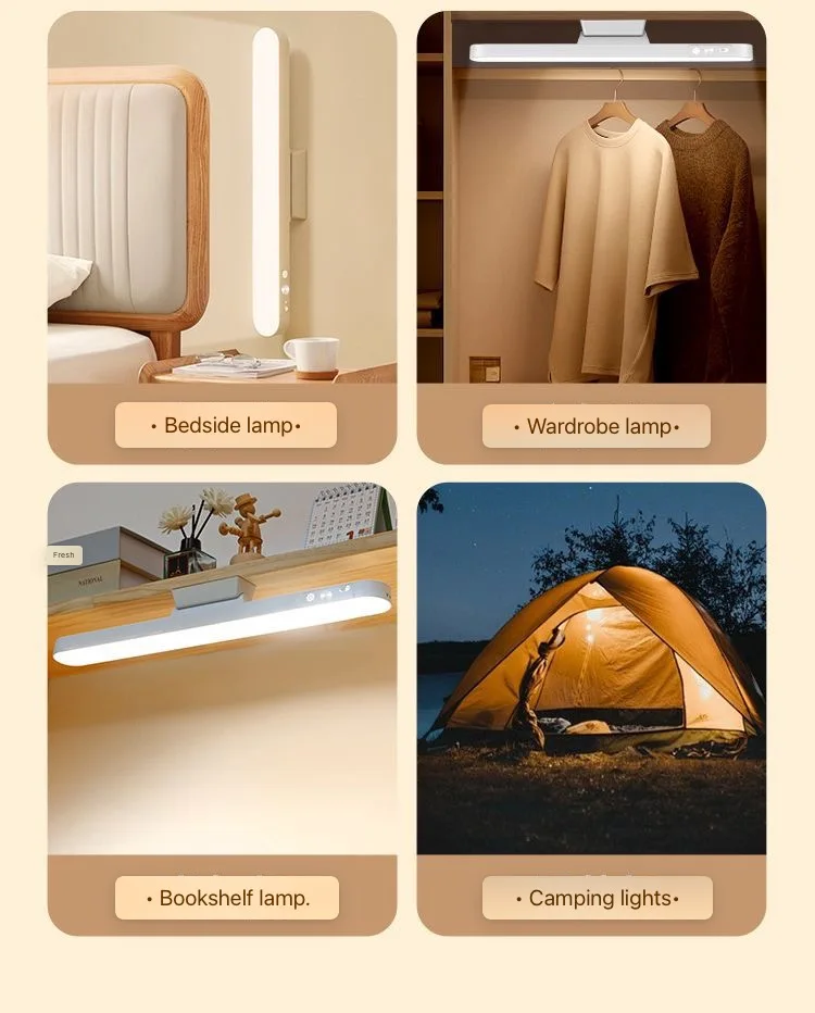Remote LED Desk Lamp Magnetic Hanging Night Light USB Rechargeable Table Lamp 3 Colors Reading Light For Cabinet Closet Wardrobe