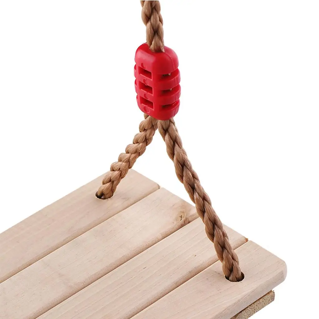 Asiento de columpios colgantes de madera con cuerda ajustable de 180cm de longitud, accesorios de juego de columpio de repuesto para asiento de columpio