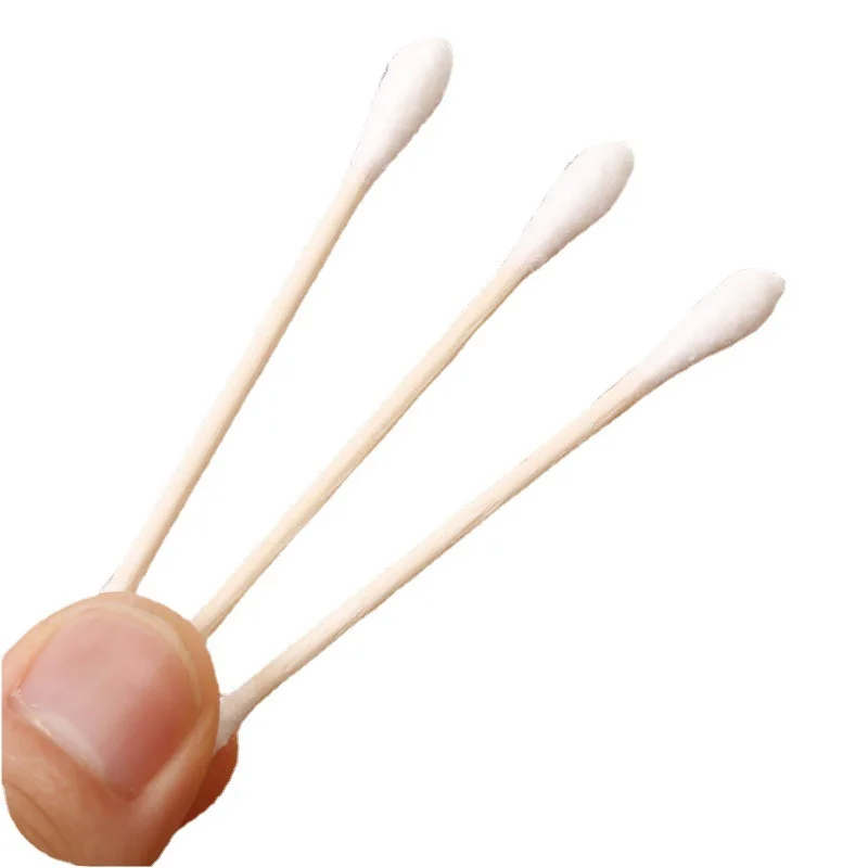 Bastoncillos de algodón de doble cabeza para mujer, 100/500/1000/2000 piezas, bastoncillos de madera para limpieza de nariz y orejas, herramientas para el cuidado de la salud