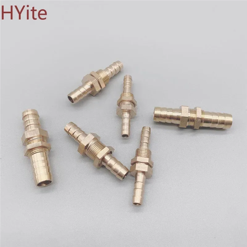 ท่อ ID 6 8 10 12 14 16 มม.ท่อ Barb BULKHEAD ทองเหลือง Barbed Tube ท่อข้อต่อ Coupler CONNECTOR ADAPTER สําหรับการใช้แก๊สน้ําทองแดง