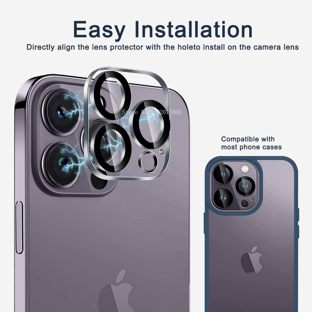 Vidrio Protector de cubierta completa para iPhone, 11, 12, 13, 14, 15 Pro Max, Protector de cámara para iPhone 13, 14 Mini Ultra, no afecta a la noche, 4 piezas