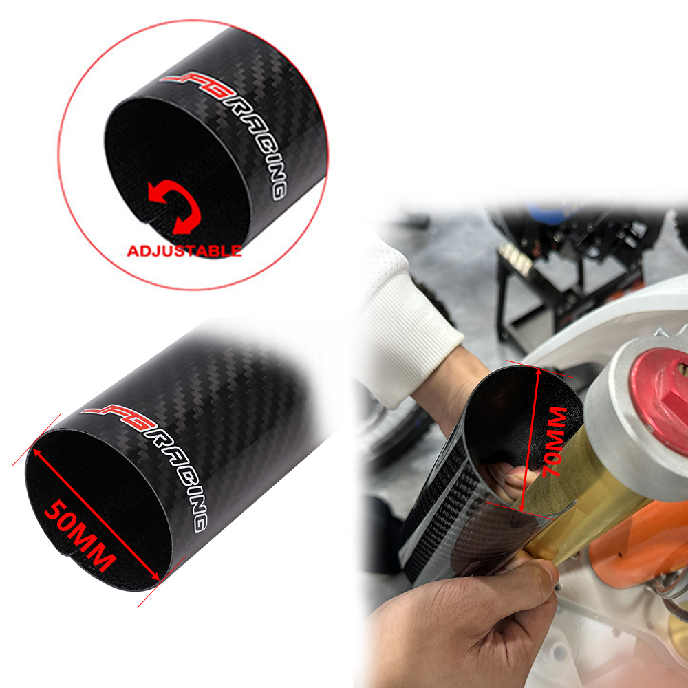 Motorcycle 140-260MM Carbon Fiber Adjustable Front Fork Shock Guard Protector For YAMAHA KTM HONDA On/Off Road Pit Dirt Bike