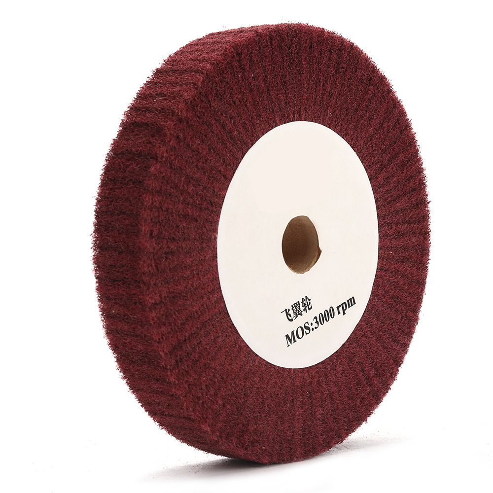 100/125/150/200/250/300mm Non-Woven Polishing Wheel Nylon Flap Brush  Wheel Metal Cleaning Rust Removal Grinding Sbrasive Tool