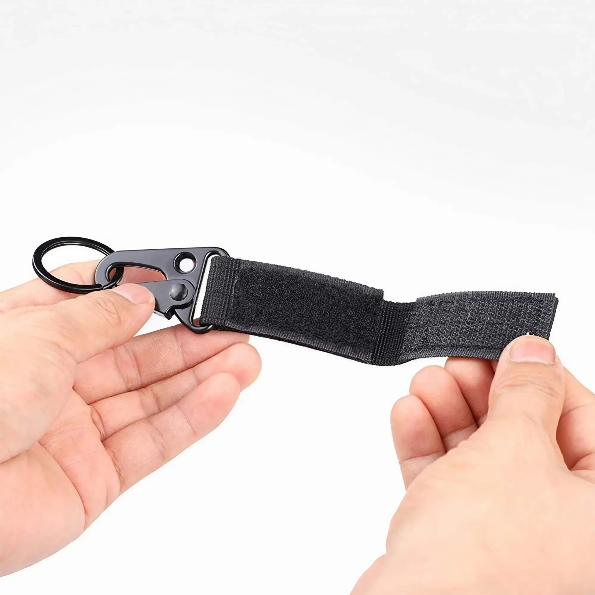 2PCS Tactical Hanging Buckle Molle Nylon Webbing Carabiner Belt Triangle Keychain for Outdoor Climbing Camping Tool Accessory