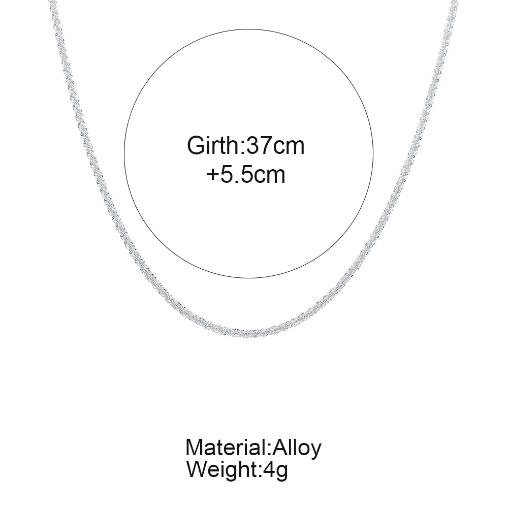 Collana semplice scintillante di moda per le donne Collana girocollo con catena clavicola color argento Regalo di gioielli per feste di nozze coreane femminili