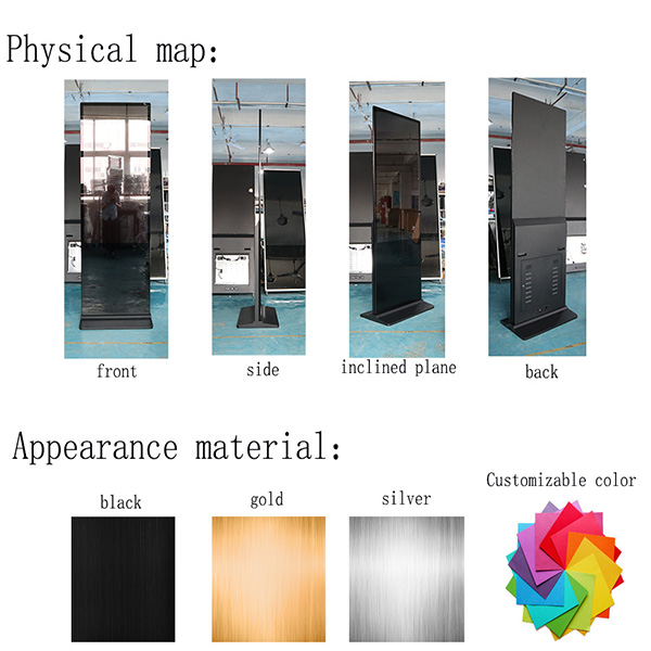 32 43 49 55 65 75 85 polegadas tela sensível ao toque LCD piso totem display sinalização quiosque de publicidade para shopping