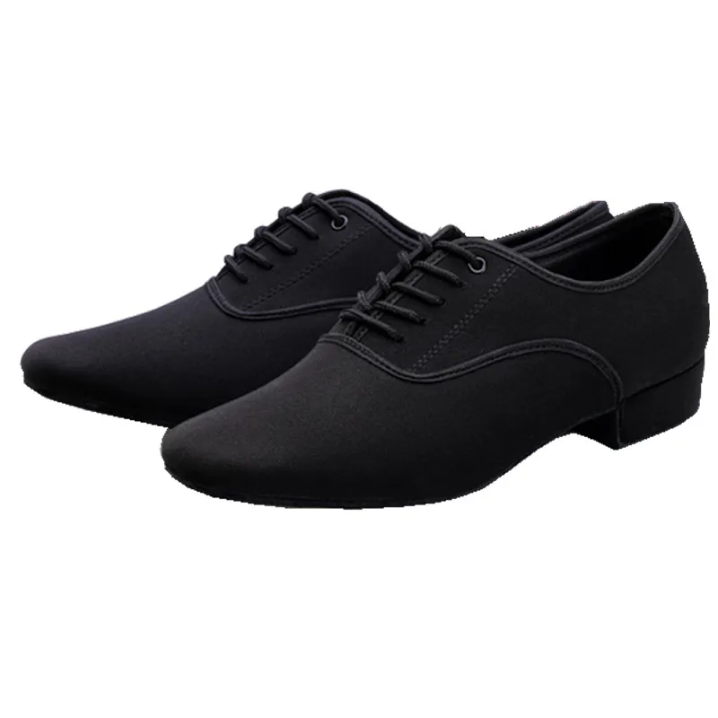 Zapatilla de deporte de Jazz moderna para hombre, zapato profesional Oxford negro superior para Salsa latina, zapatos de baile de salón de Tango de tacón bajo de talla grande