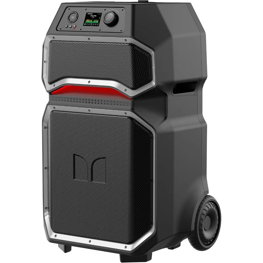 Rockin' Roller X Indoor/Outdoor Portable Bluetooth Speaker | Powerful 1000W, 15” Subwoofer | All Terrain Wheels, Weather Resist