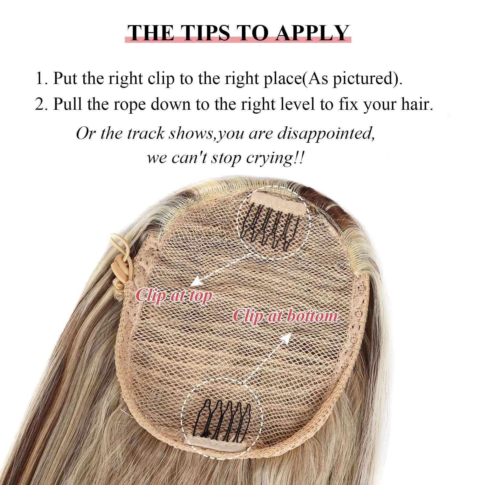 Resaltar cola de caballo larga rubia 120G Clip en extensiones de cabello Clip recto con cordón en extensiones de cabello humano 100% Real # P8/613