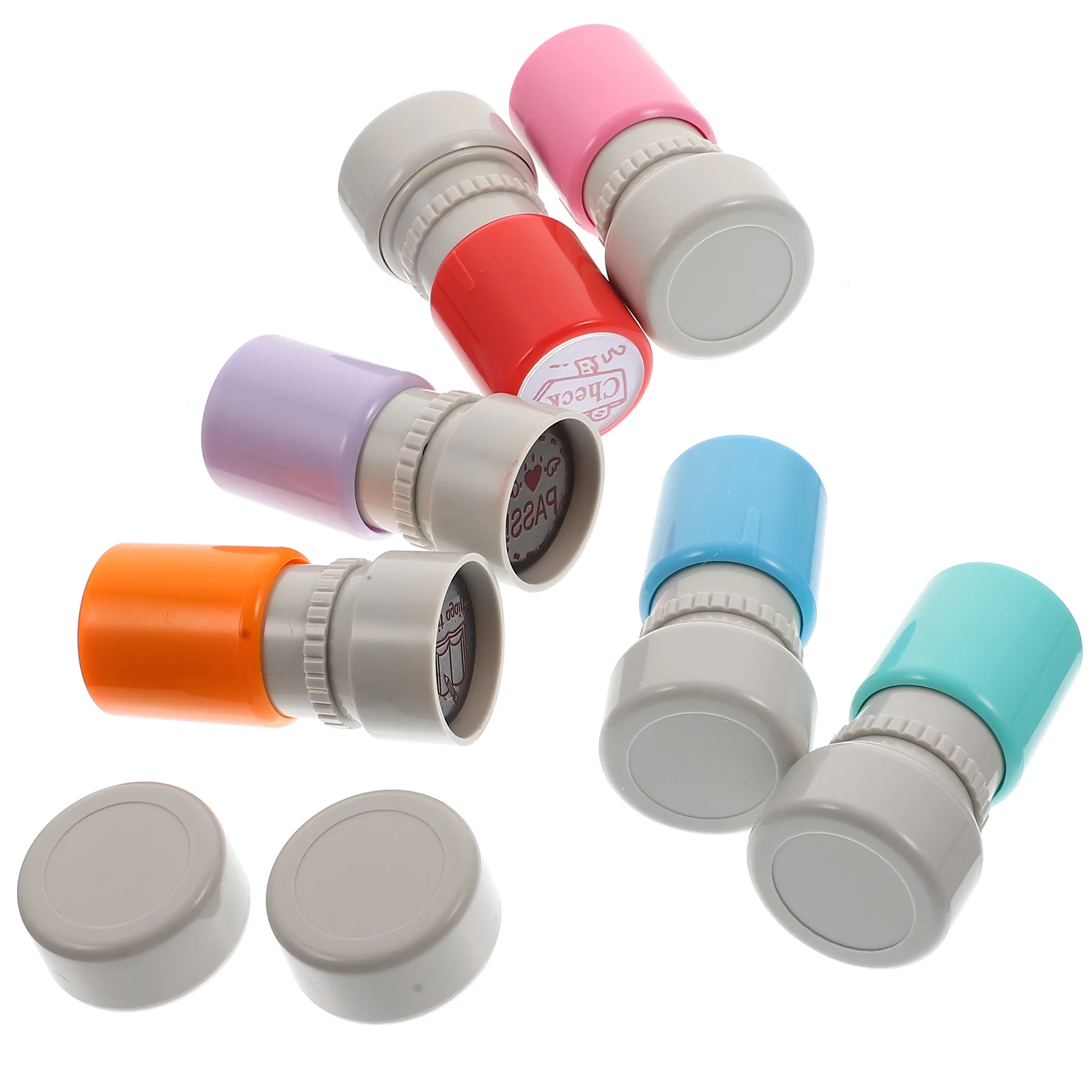 6 ชิ้นเด็กการ์ตูน Chapter คอลเลกชันแสตมป์การศึกษา Stampers Impression แบบพกพาครู Multi - function พลาสติก DIY