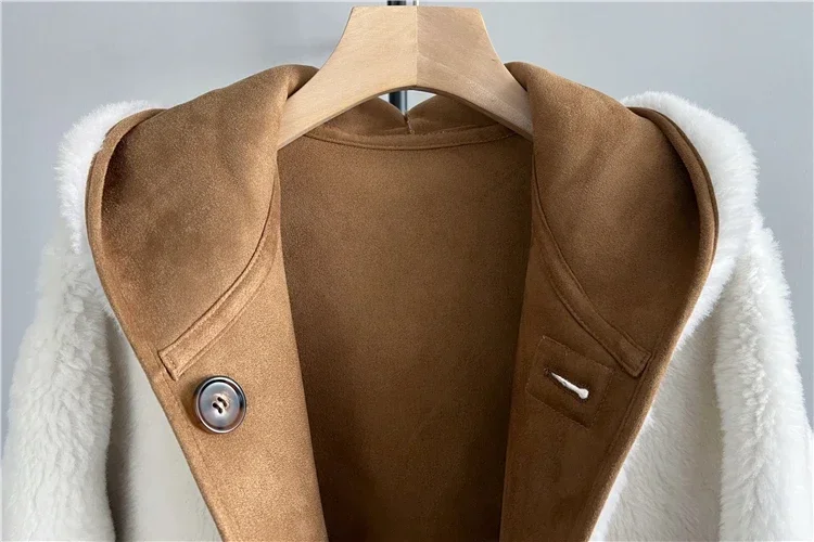 Tajiyane casual com capuz 100% casaco de lã feminino casacos de pele inverno ovelha corte jaqueta dupla face usar jaquetas para mulher chaquetas
