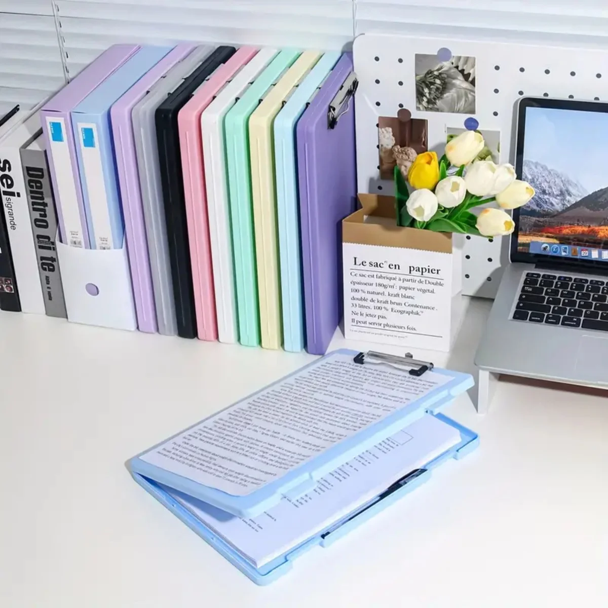 Large-Capacity A4 Clipboards File Folder Box Sturdy Plate Clip Design Multi-functional for Efficient Paper Storage for Students