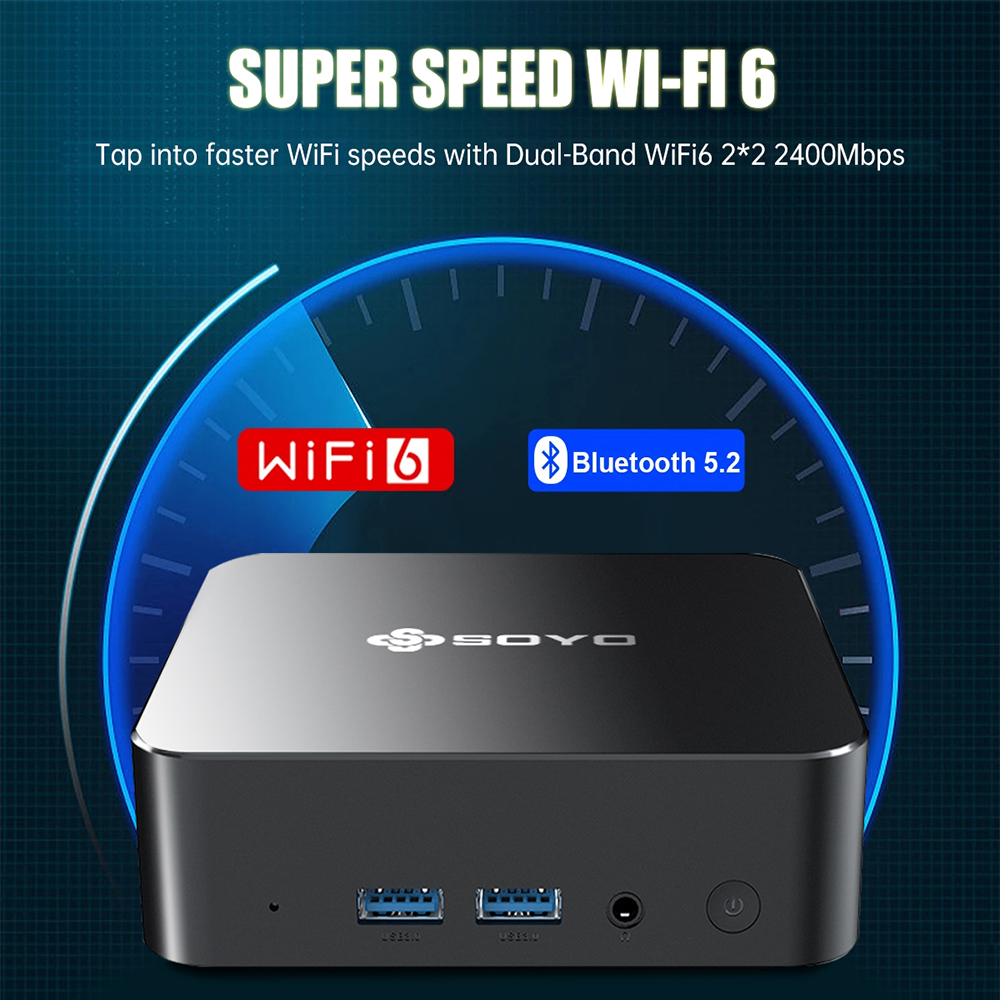 SOYO M4 PRO Mini-PC Intel N150 Mini-PC Computer PC Win11 Pro MiniPC DDR4 16 GB RAM 512 GB ROM WiFi6 BT5.2 Desktop